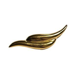 Vintage Napier Gold Tone Wave Brooch Pin 1 x 2"